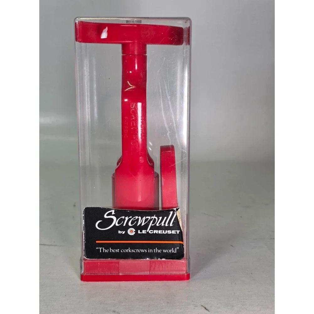 Screwpull Le Creuset Corkscrew Bottle Opener Foil Cutter Red France Vintage Rare